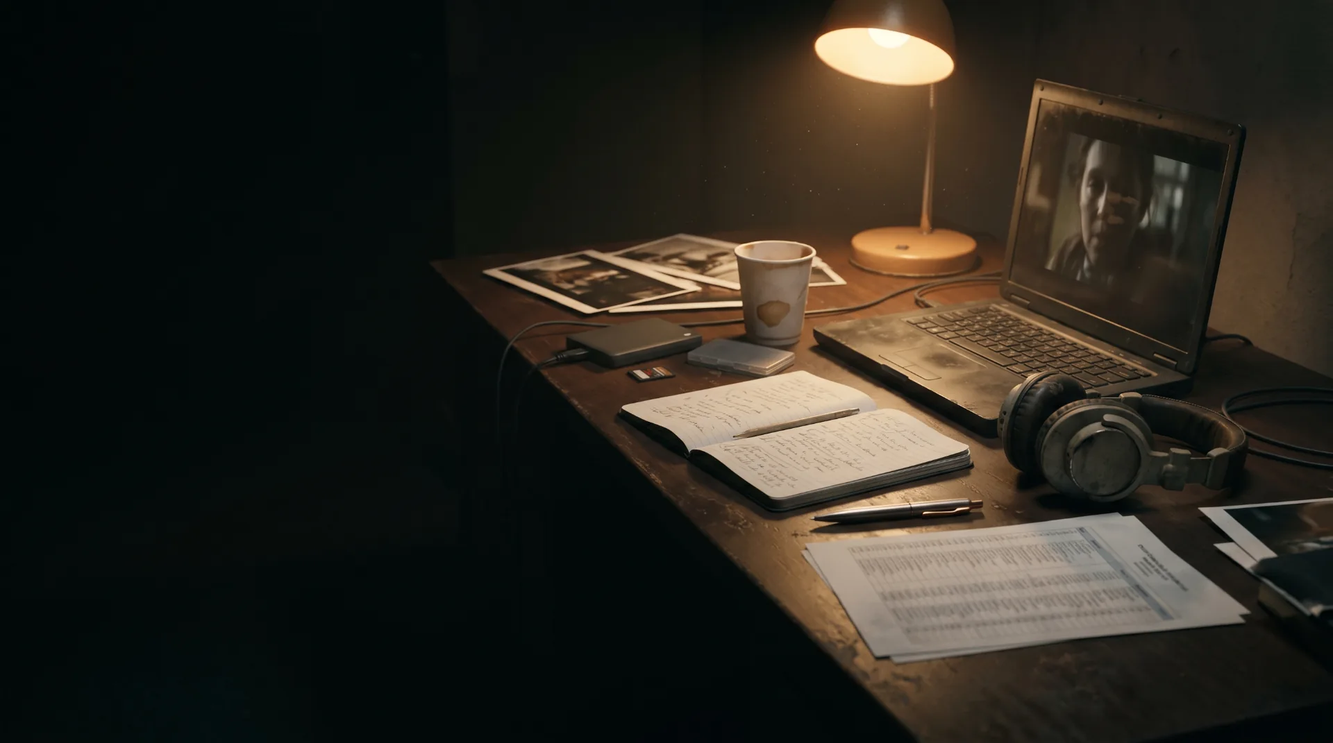 The PIFF selection desk - a programmer reviewing submitted films in a quiet editorial light